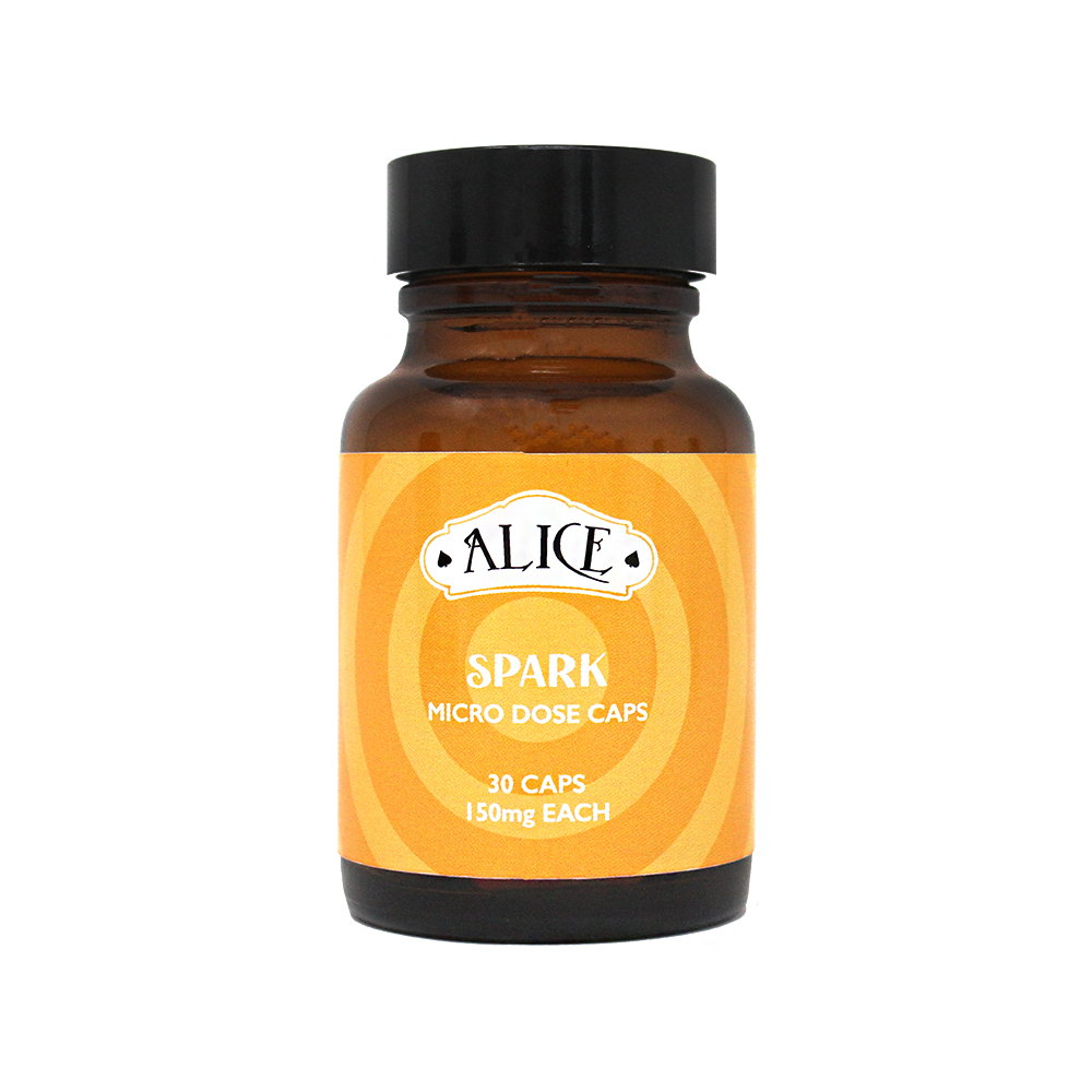 Alice Micro Dose Caps – Spark | Alice Micro Dose Capsules – Spark (4500mg Golden Teacher)