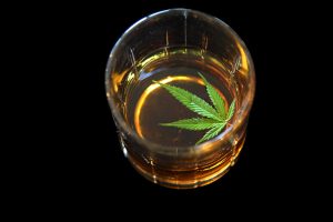 Whiskey with a Marijuana Leaf | legalization