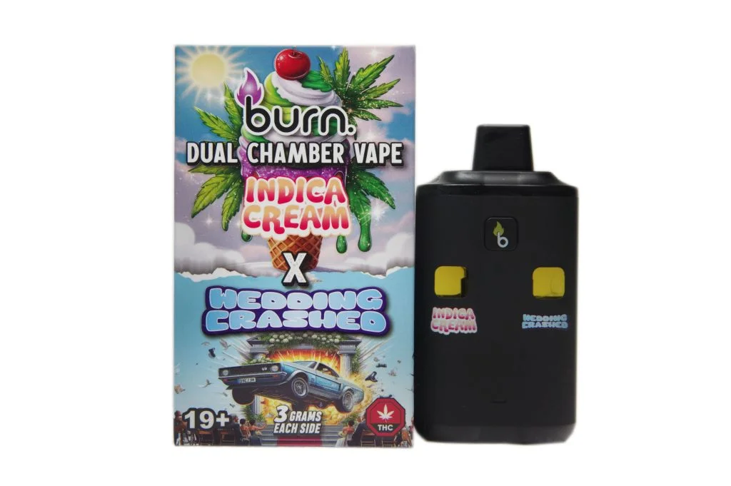 6 Gram Dual Chamber Burn Disposable Vape – Indica Cream Wedding Crashed 33 Gram | Burn Dual Chamber - THC Disposable Vapes (6G) (3+3 Gram) - Image 26