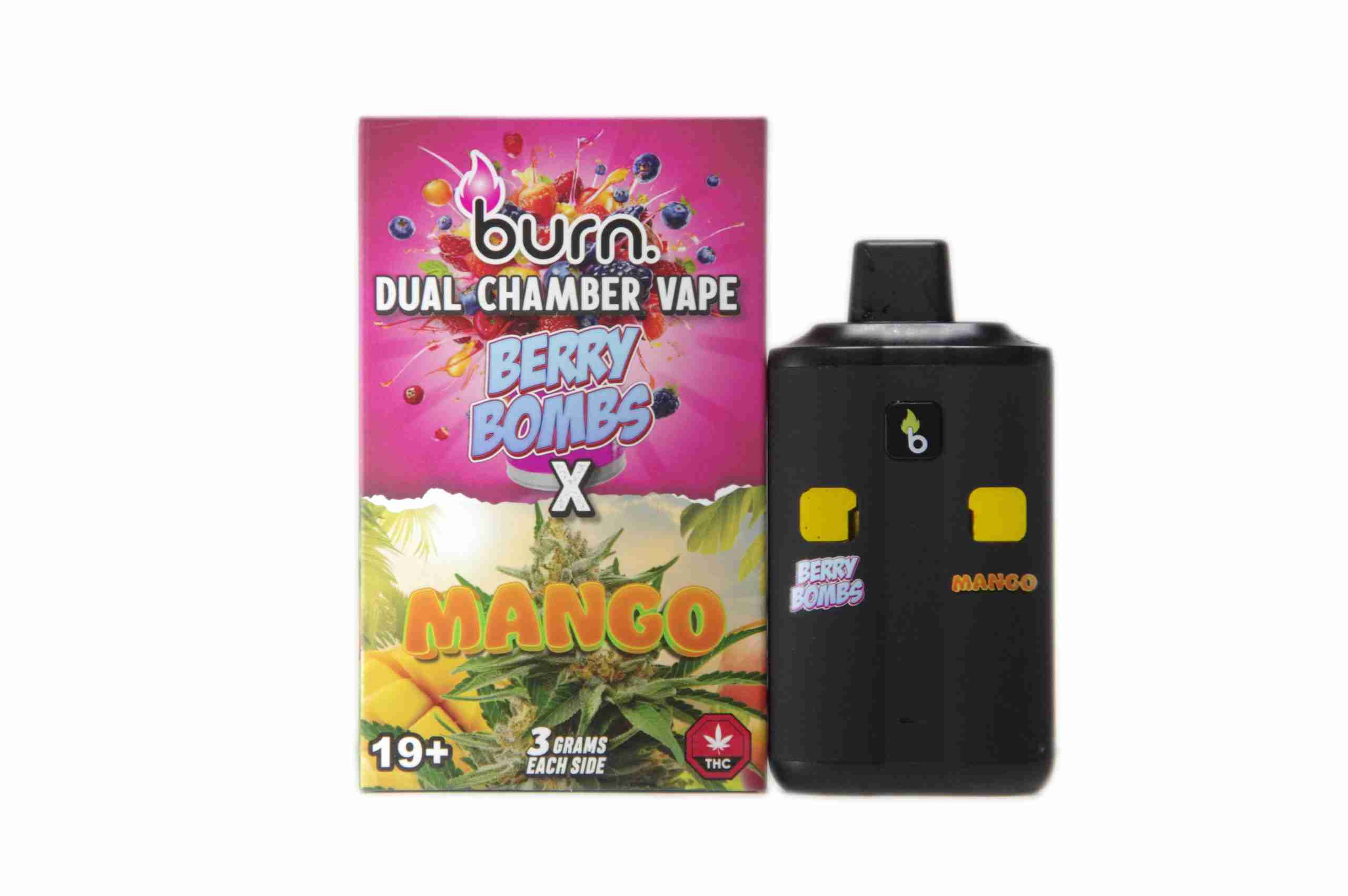 Berry Bomb Mango | Burn Dual Chamber - THC Disposable Vapes (6G) (3+3 Gram) - Image 10