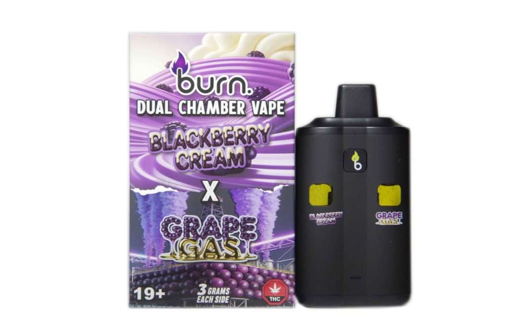 Blackberry Cream Grape Gas | Burn Dual Chamber - THC Disposable Vapes (6G) (3+3 Gram) - Image 11