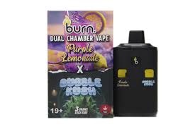 Bubble Kush Purple Lemonade | Burn Dual Chamber - THC Disposable Vapes (6G) (3+3 Gram) - Image 14