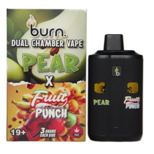 Burn 6 Gram Dual Chamber Disposable Vape – Pear Fruit Punch 33 Gram | Burn Dual Chamber - THC Disposable Vapes (6G) (3+3 Gram) - Image 23