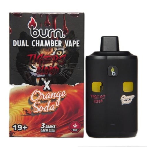 Burn 6 Gram Dual Chamber Disposable Vape – Tiger Blood Orange Soda 33 Gram | Burn Dual Chamber - THC Disposable Vapes (6G) (3+3 Gram) - Image 22