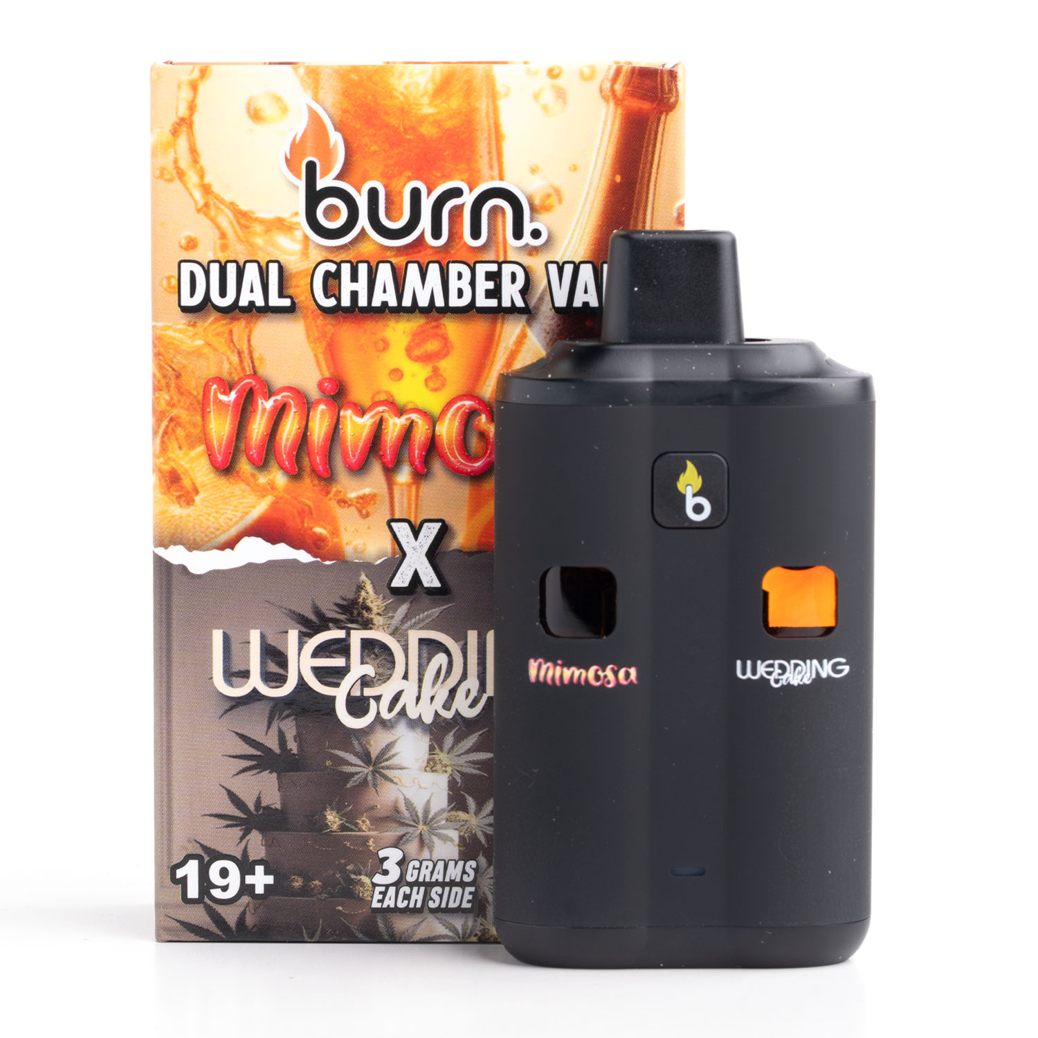 Burn Dual Chamber THC Disposable Vapes 6G 33 Gram Mimosa Wedding Cake | Burn Dual Chamber - THC Disposable Vapes (6G) (3+3 Gram) - Image 30