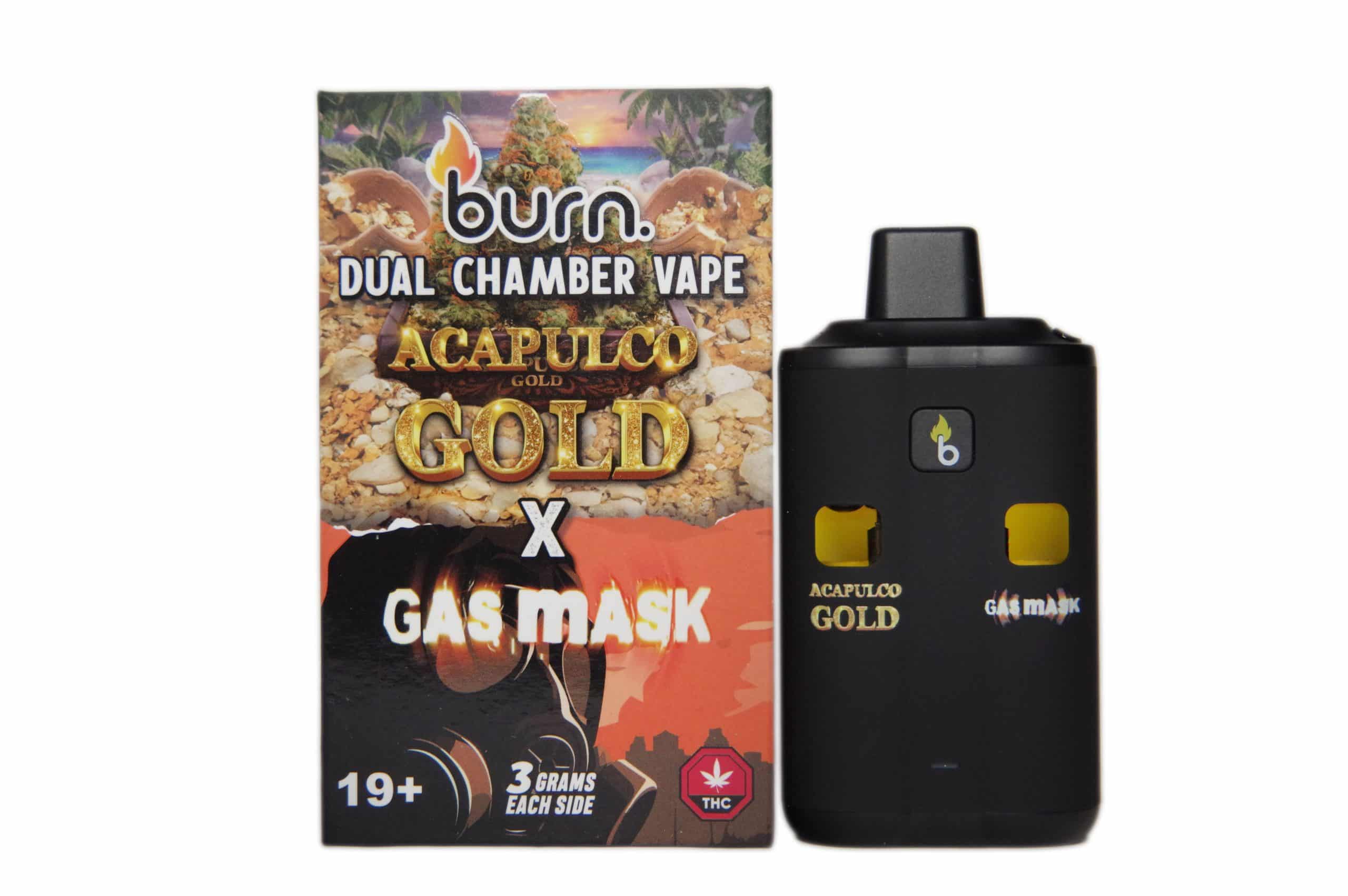 Burn Extracts – Dual Chamber Disposable Vape – Acapulco Gold Gas Mask 6G | Burn Dual Chamber - THC Disposable Vapes (6G) (3+3 Gram) - Image 18