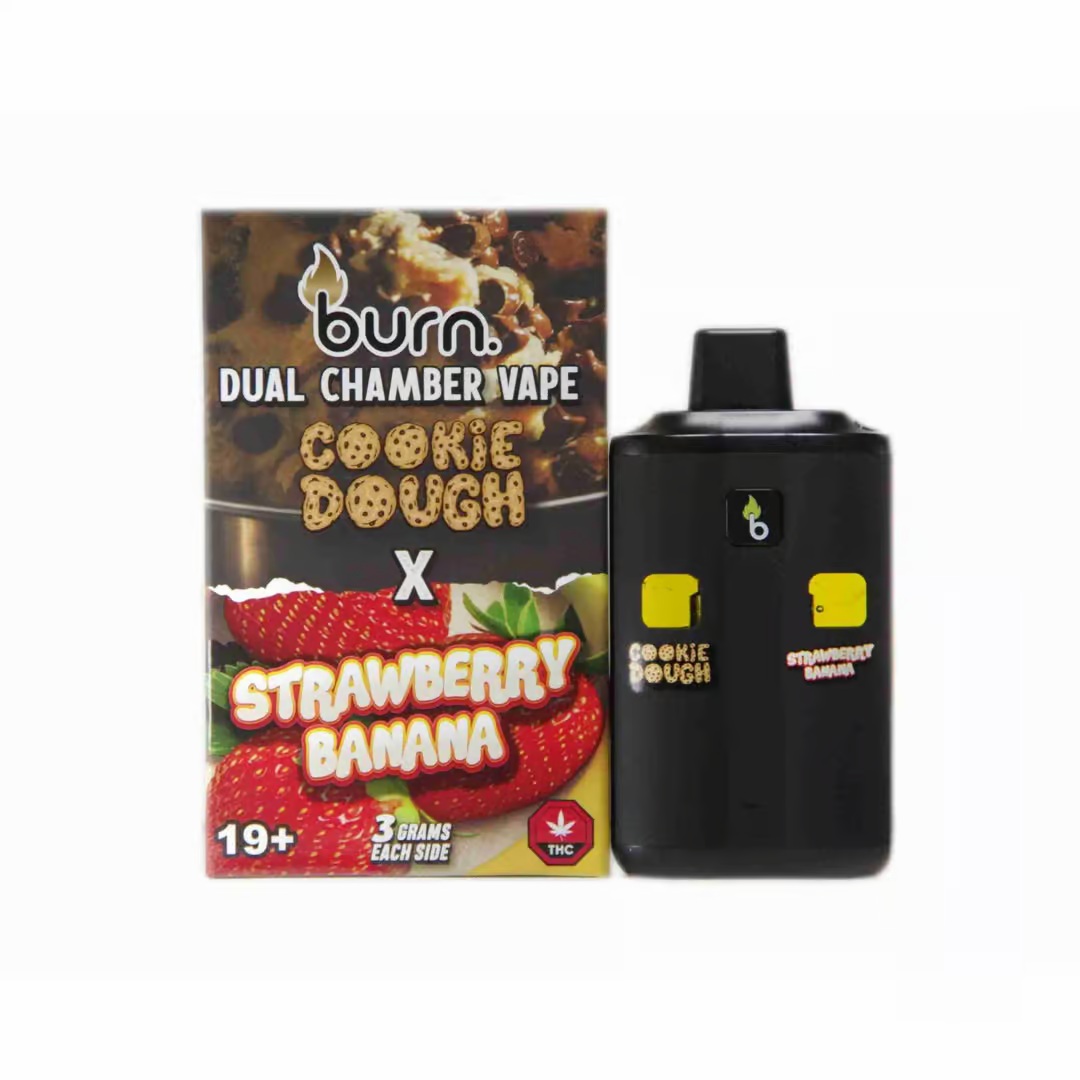 Cookie Dough Strawberry Banana | Burn Dual Chamber - THC Disposable Vapes (6G) (3+3 Gram) - Image 12