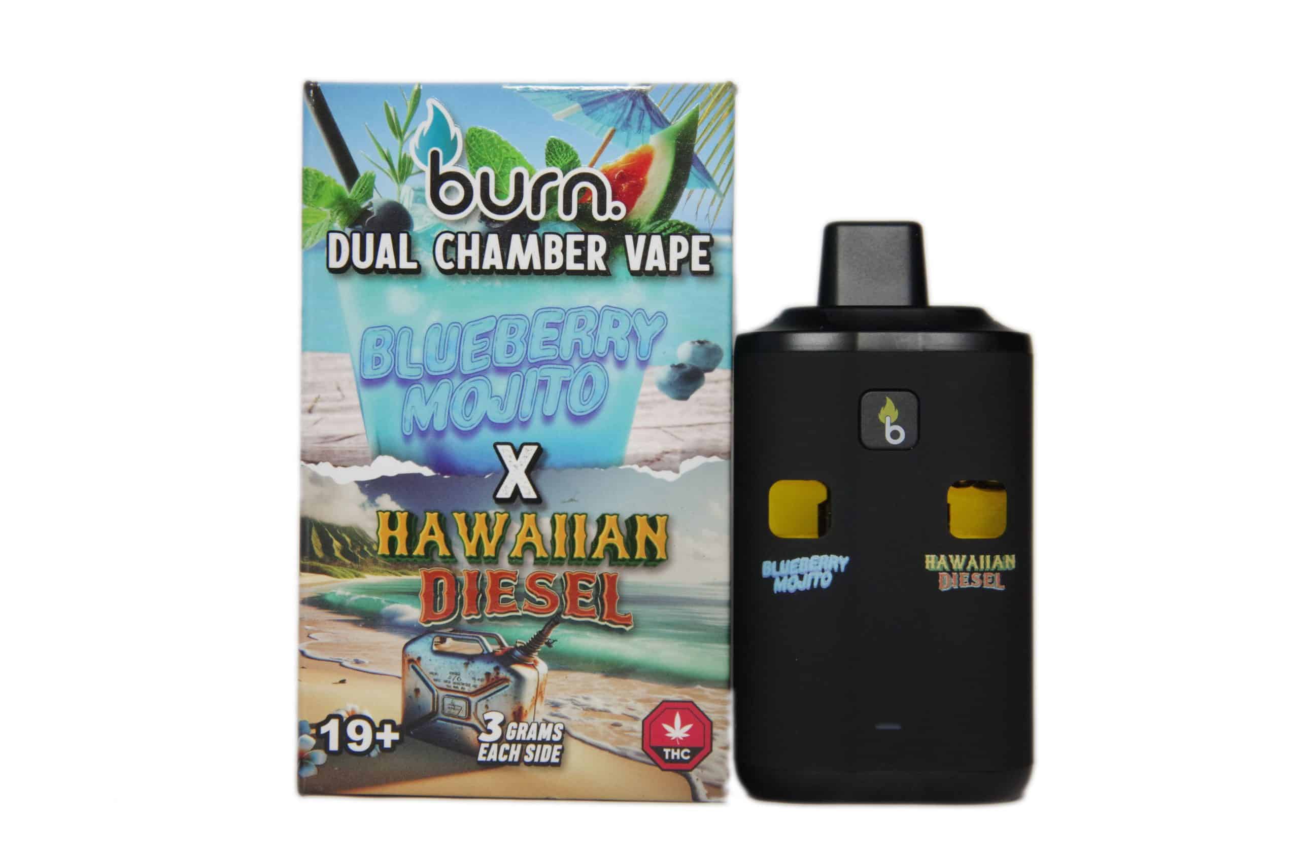 blueberry hawaiian front scaled 1 | Burn Dual Chamber - THC Disposable Vapes (6G) (3+3 Gram) - Image 3